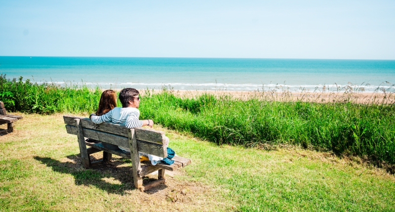 Couples camping Normandy holidays